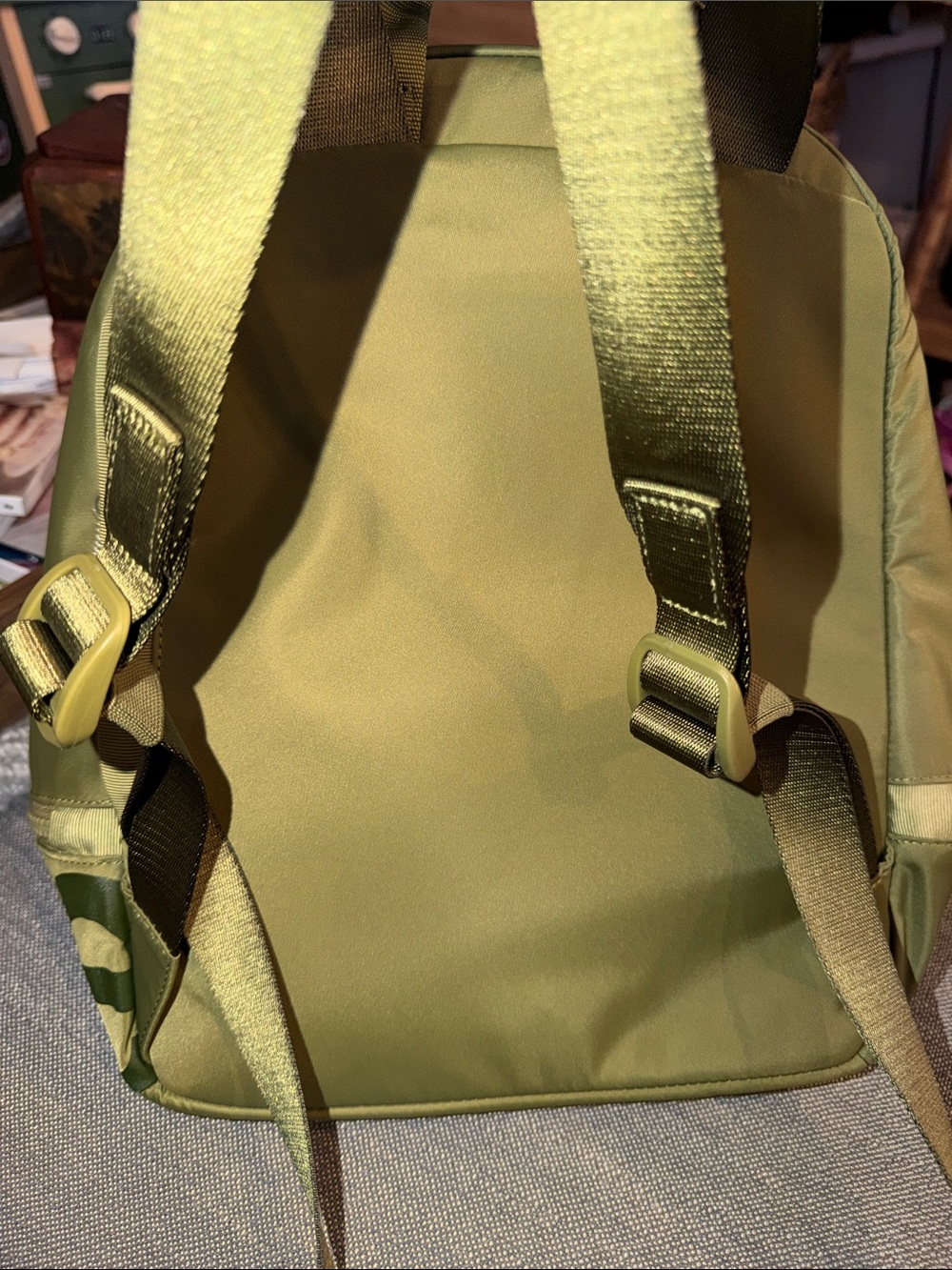 lululemon athletica Olive Green Mini Backpack with Striped Base - Picture 3 of 5